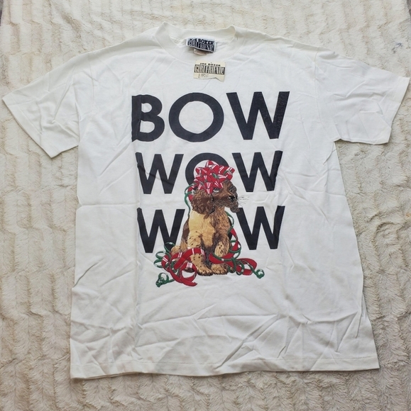NWT Joe Boxer Girlfriend Women's Vintage 90s T-Shirt Tee Bow Wow Dog One  Size - Picture 1 of 9
